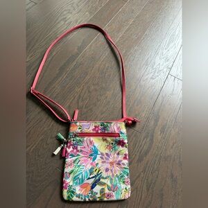 Watercolor crossbody purse floral bee painting flowers